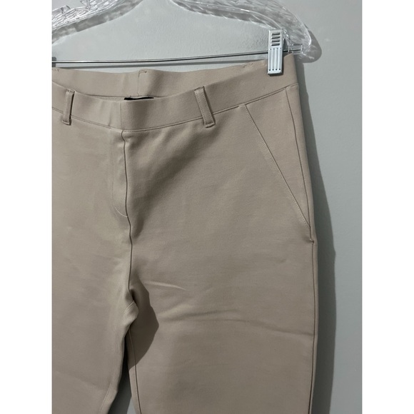 Quince Pants Women’s Large Petite LP Beige Ecru Ultra-Stretch Ponte Straight Leg - Picture 8 of 12